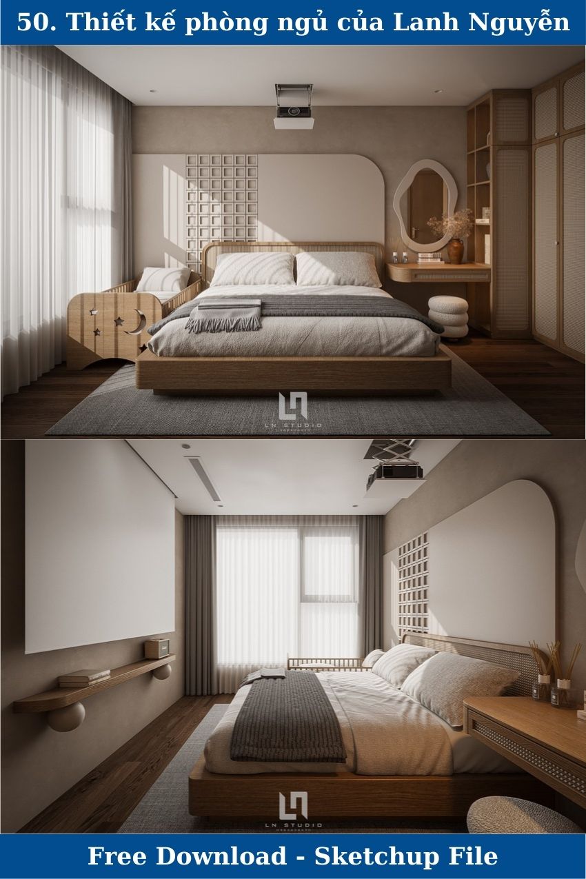 50. File Sketchup thiết kế phòng ngủ hiện đại bởi Lanh Nguyễn
