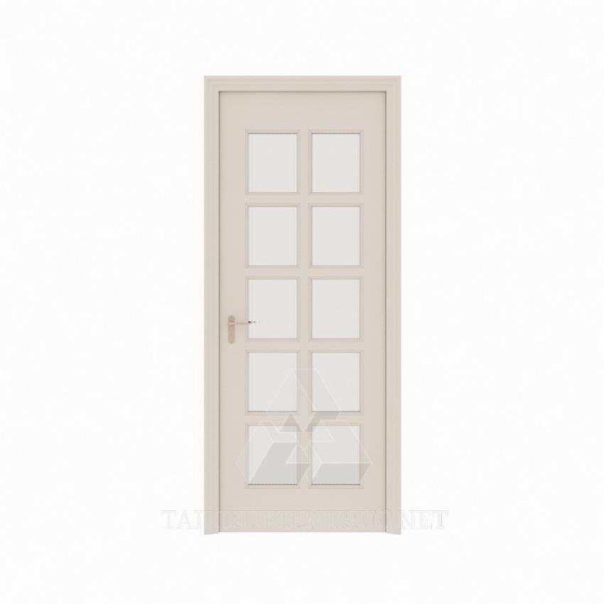 140. Model sketchup cửa đi một cánh mở quay gỗ kính