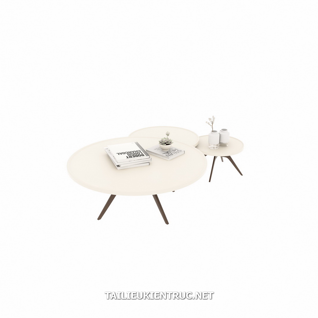 8. Bộ bàn trà tròn file sketchup miễn phí