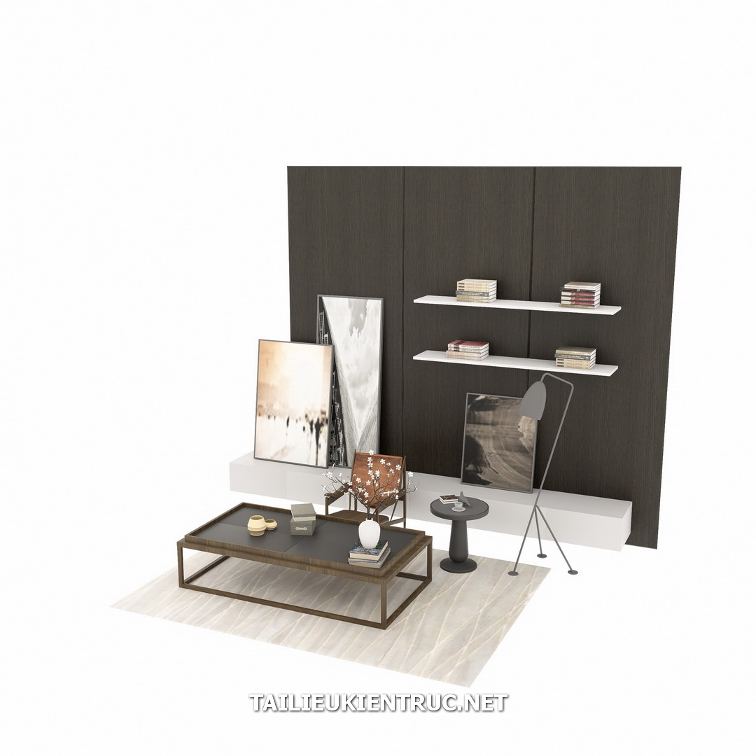 10. Model bàn trà phòng khách file sketchup