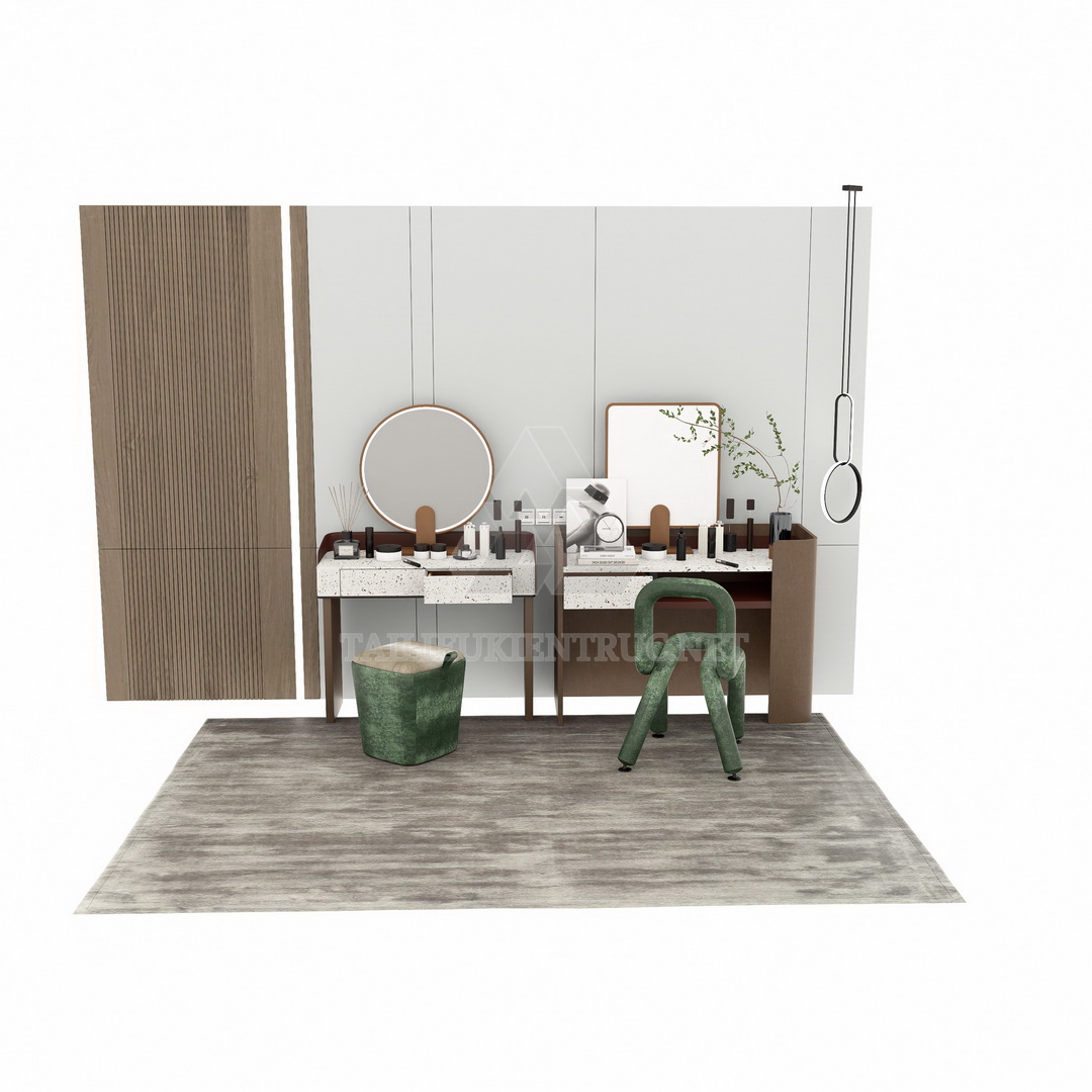 2. Tải miễn phí bộ 2 bàn trang điểm sketchup