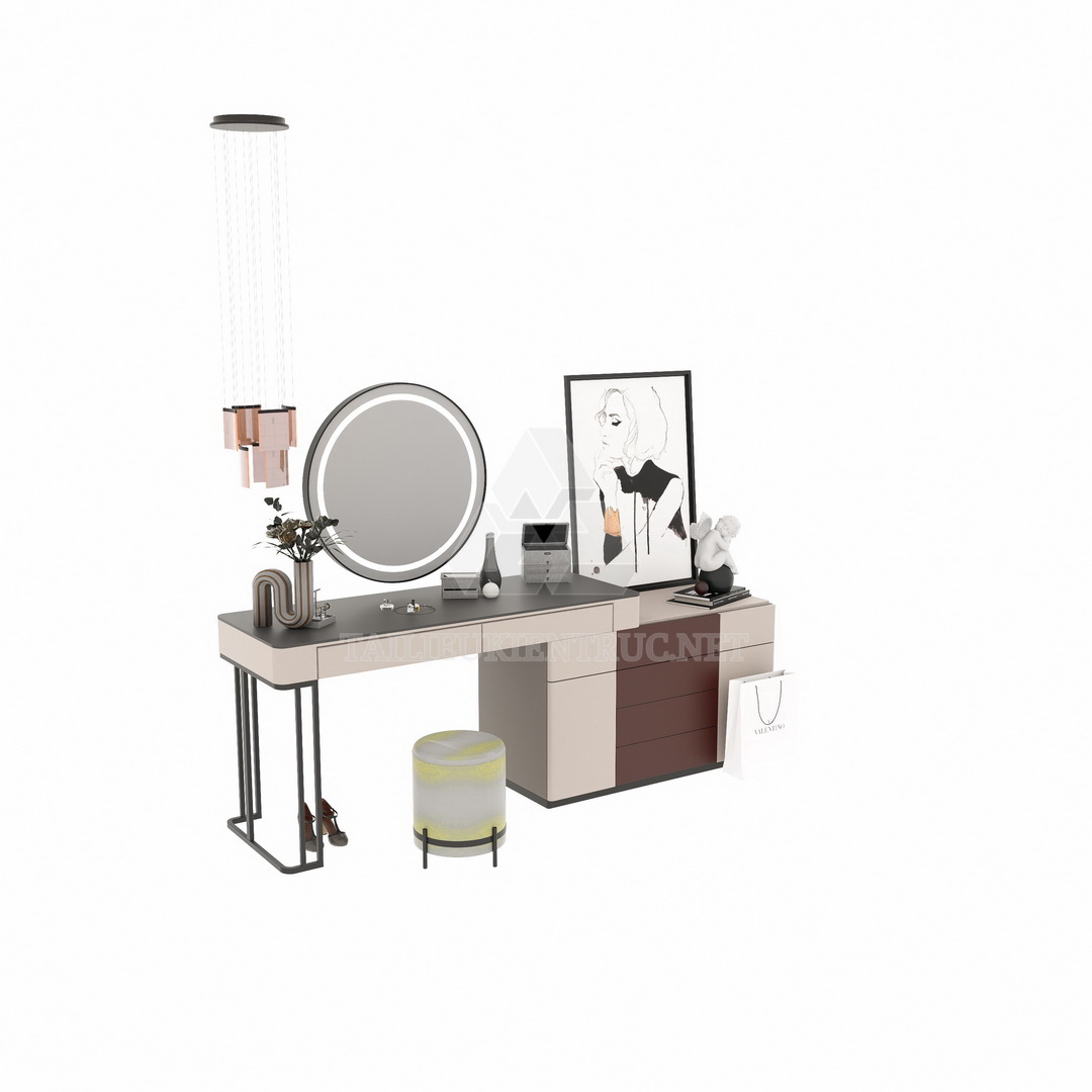 3. Model bàn trang điểm sketchup miễn phí