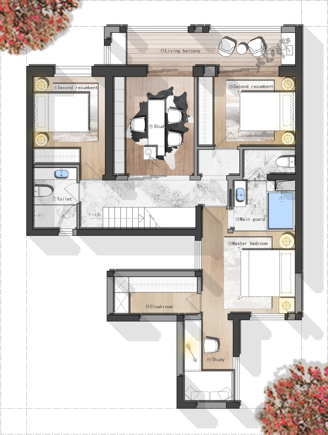 24. Mặt bằng căn hộ thông tầng 148m2 Cad và Psd miễn phí tải về