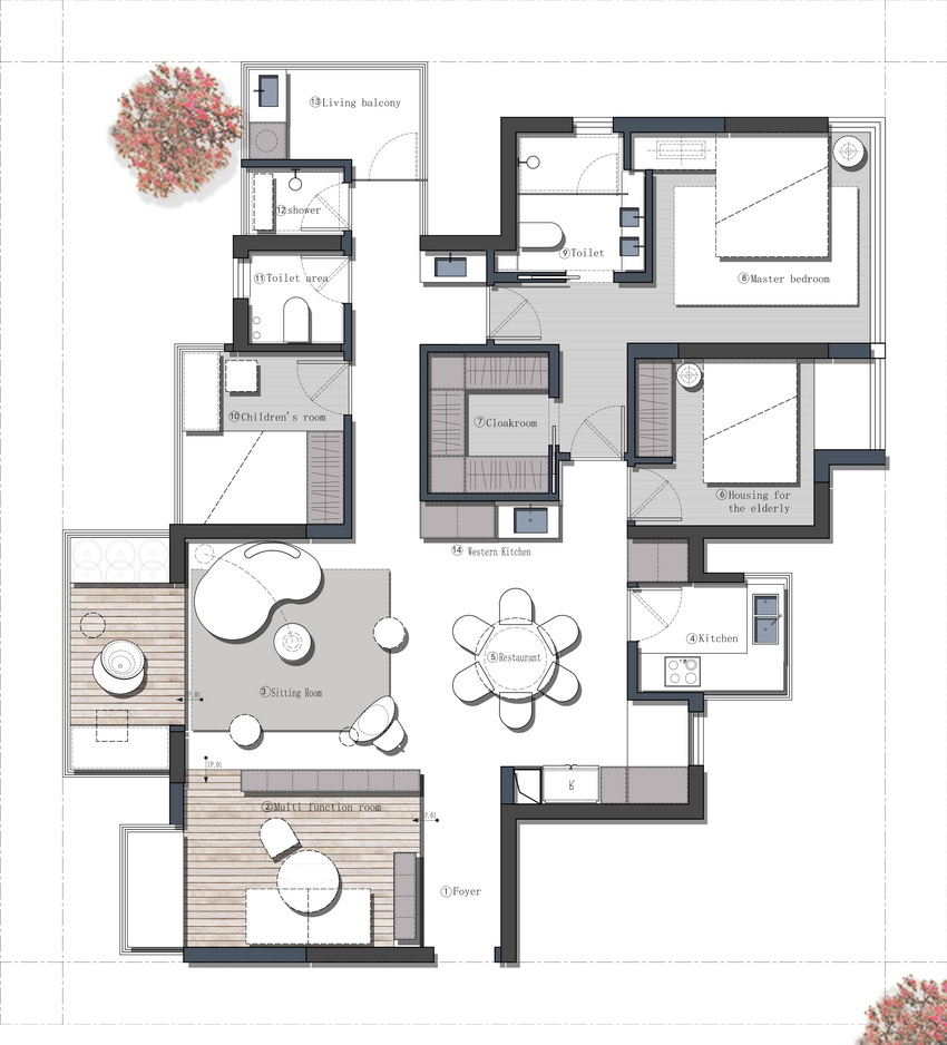 27. Mặt bằng căn hộ 2 phòng ngủ 150m2 với 2 phương án