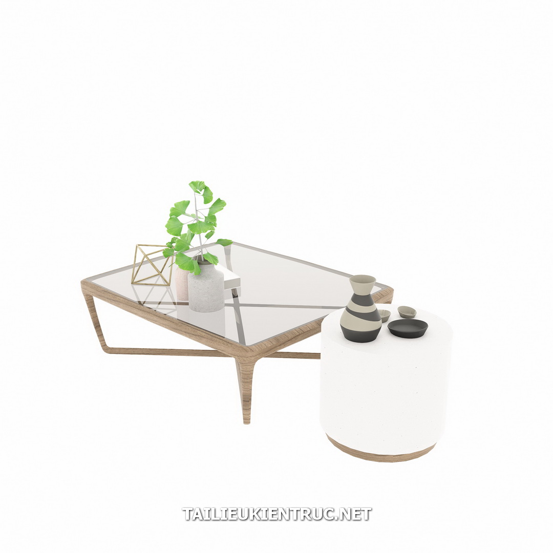 13. Bàn trà mặt kính file sketchup miễn phí