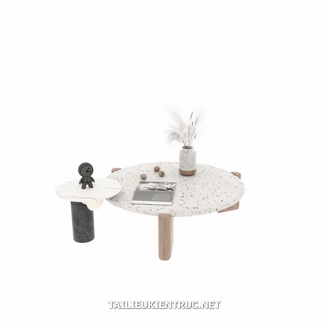 18. Model bàn trà sketchup hiện đại miễn phí