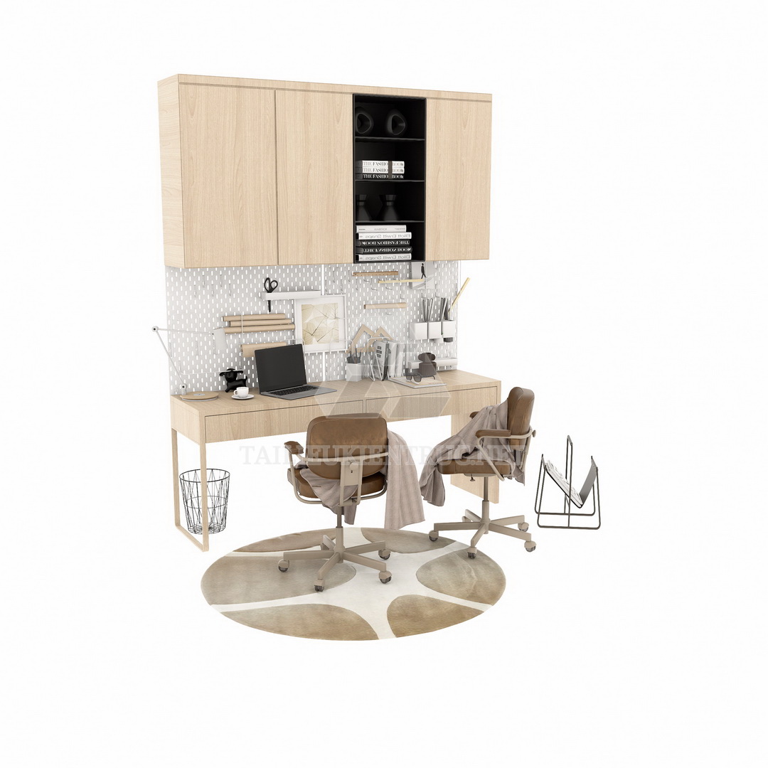 10. Bộ bàn học sketchup hiện đại miễn phí