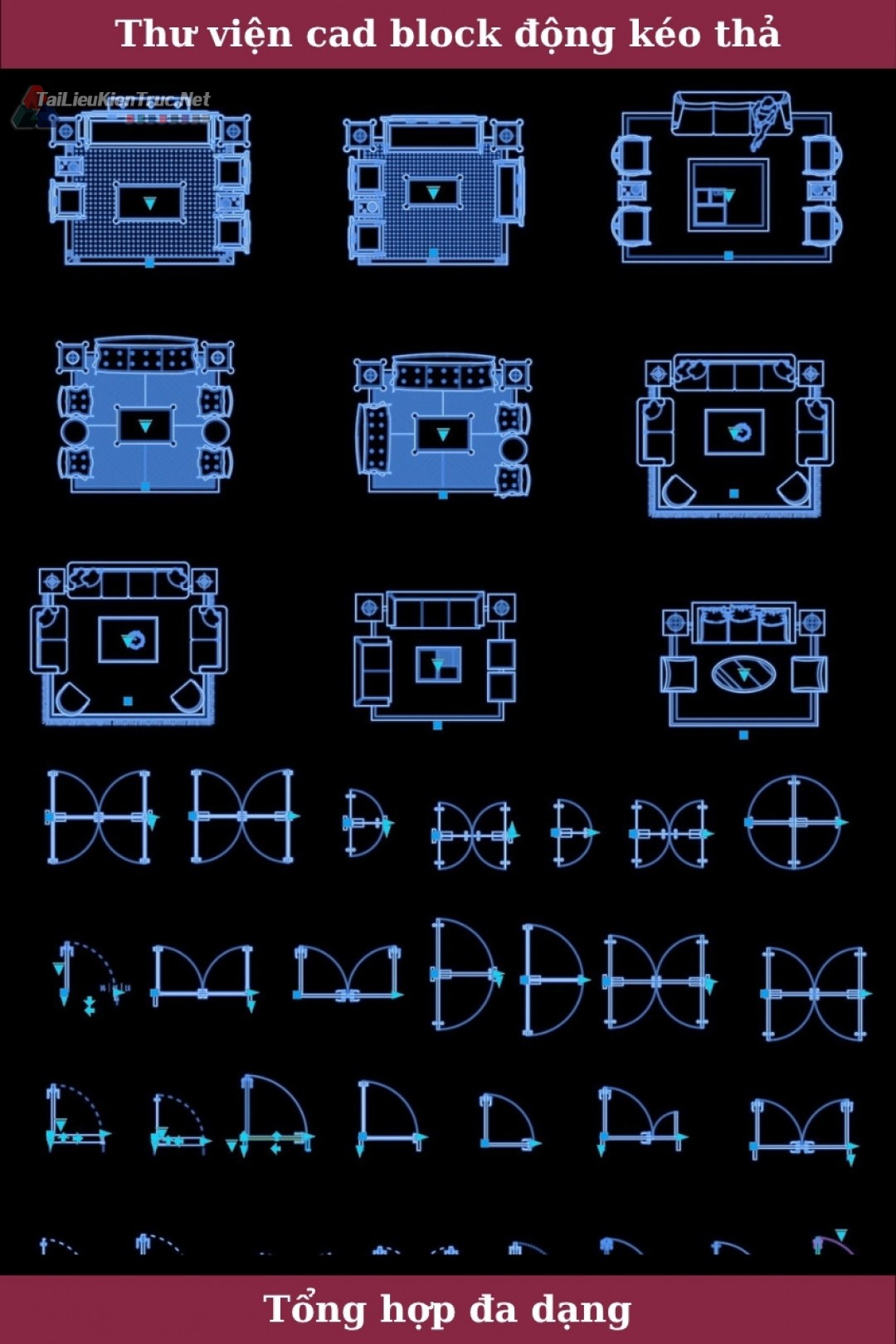 Thư viện Autocad block động tổng hợp