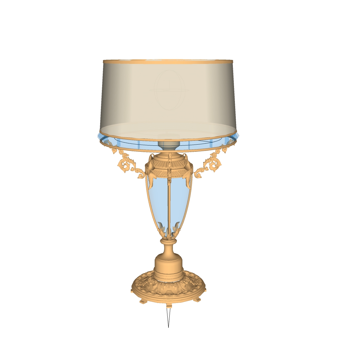 2. Model sketchup đèn bàn cổ điển