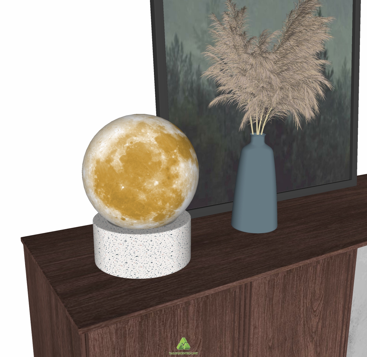 20. Tải miễn phí đèn bàn hình cầu sketchup