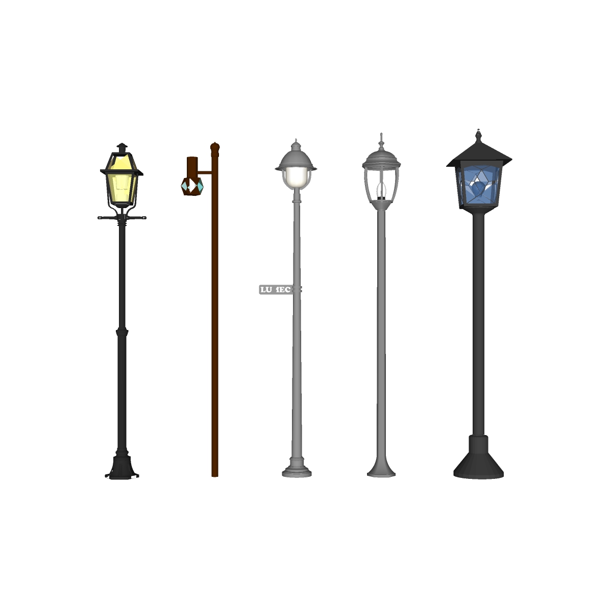 1. Model sketchup đèn đường đèn sân vườn miễn phí