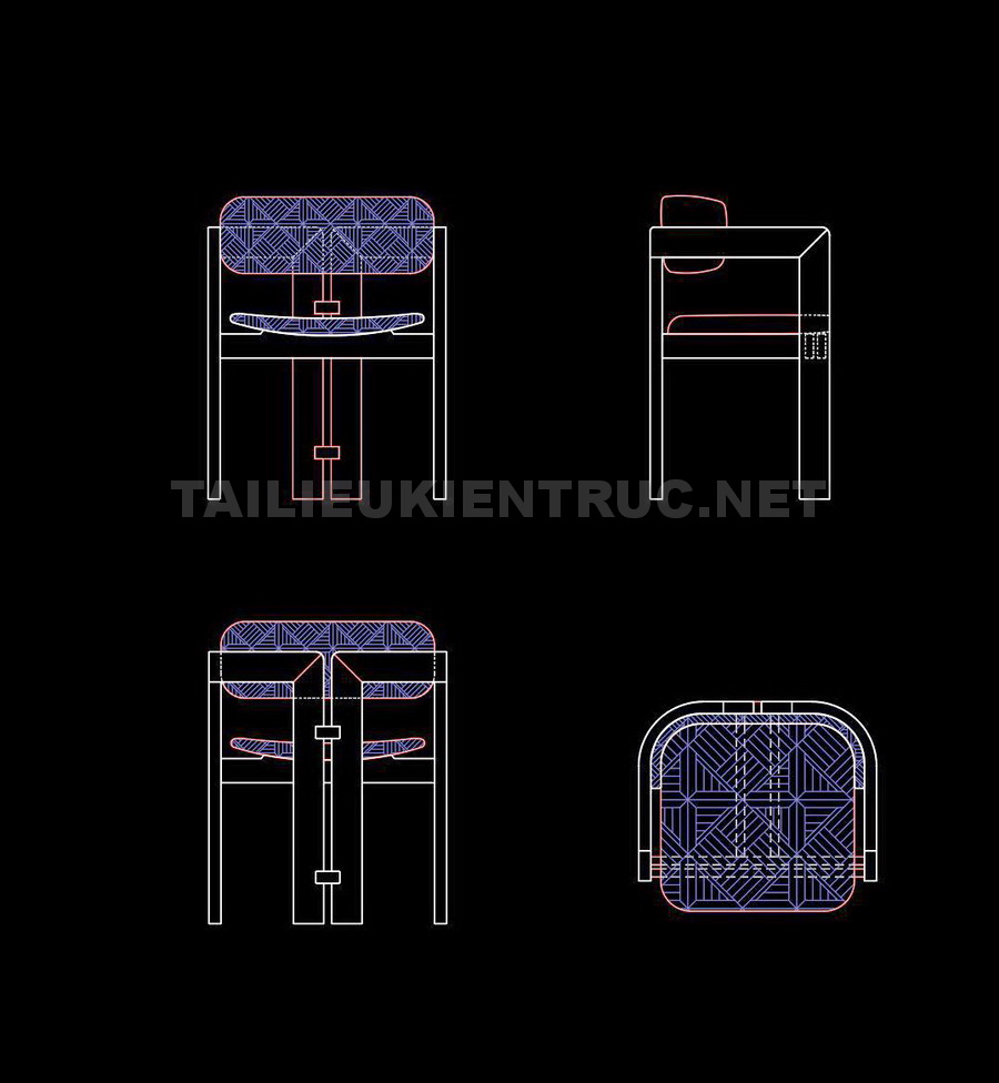 58. Bản vẽ chi tiết ghế ăn gỗ tự nhiên tải miễn phí