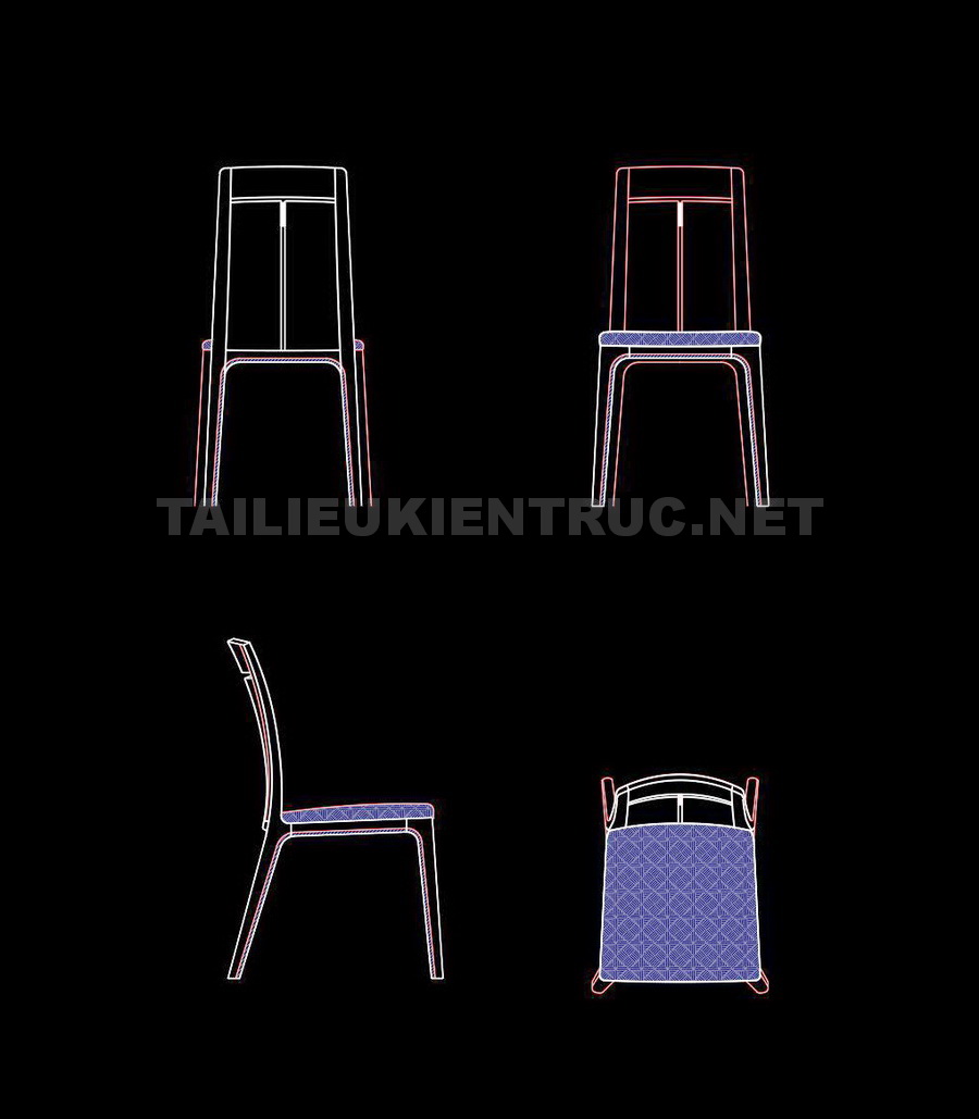 59. Bản vẽ chi tiết ghế ăn gỗ tự nhiên