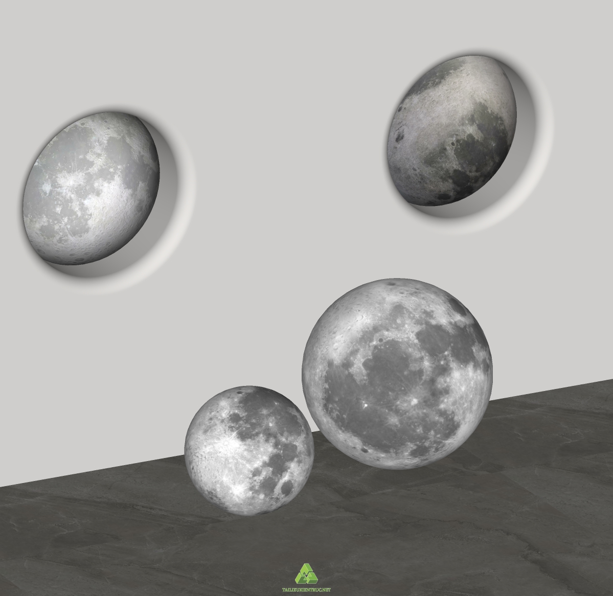 22. Đèn mặt trăng decor file sketchup tải miễn phí