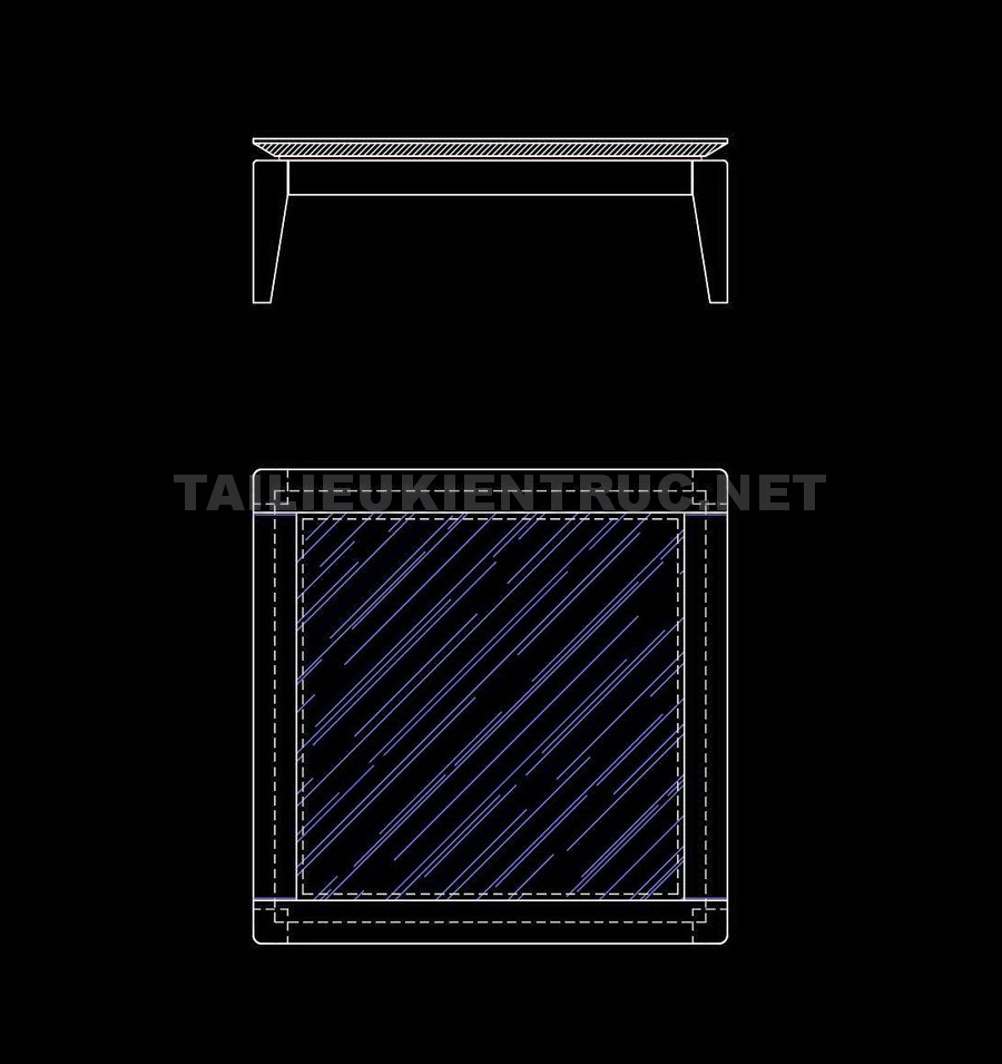 65. Bản vẽ chi tiết bàn trà gô xkisnh vuông 1100 tải miễn phí