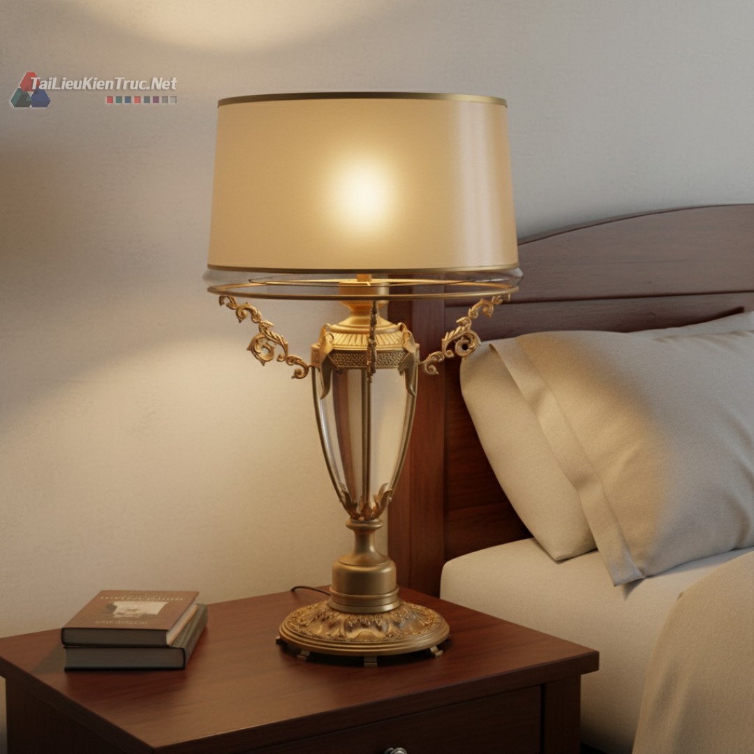 2. Model sketchup đèn bàn cổ điển