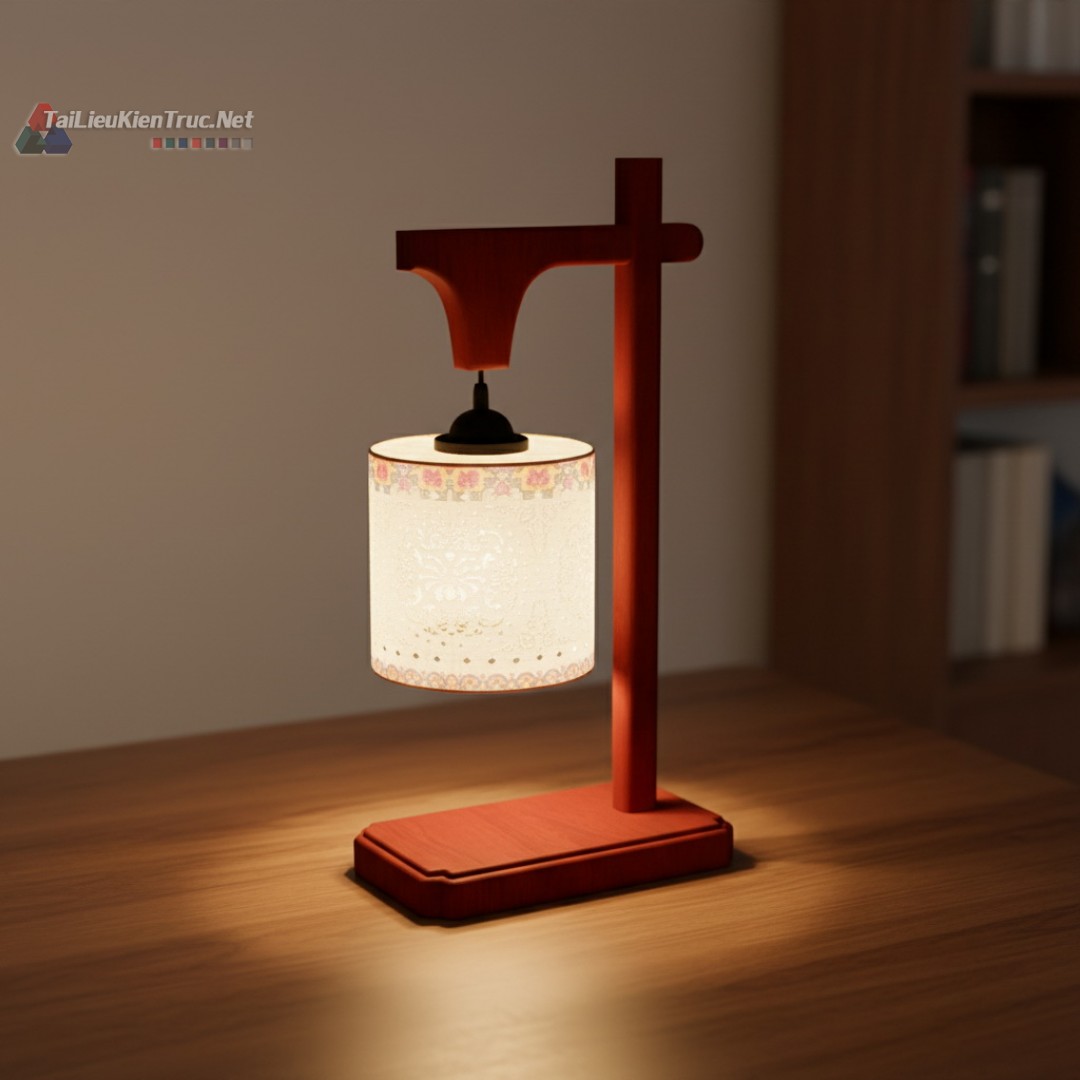 8. Đèn bàn phong cách trung hoa truyền thống file sketchup
