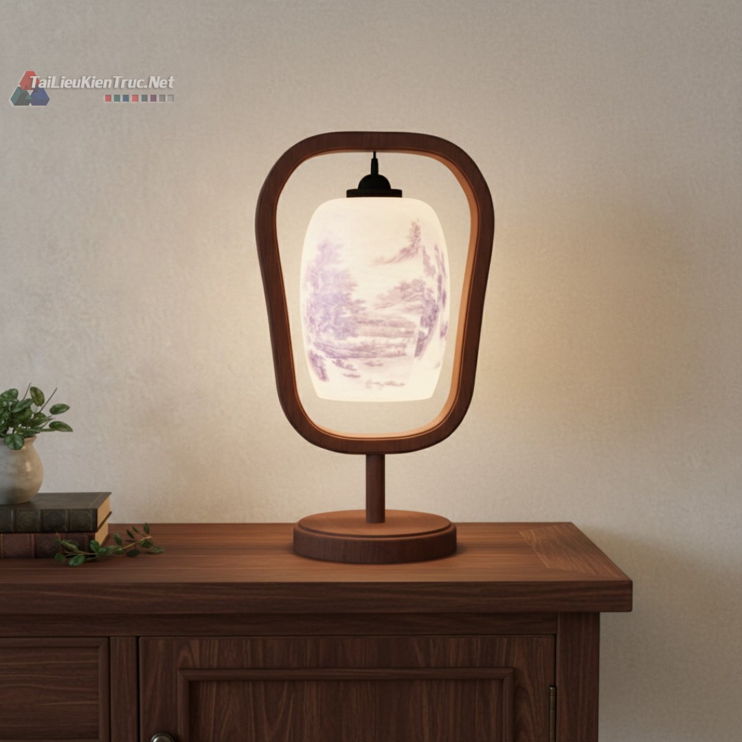 9. Model sketchup đèn bàn truyền thống miễn phí