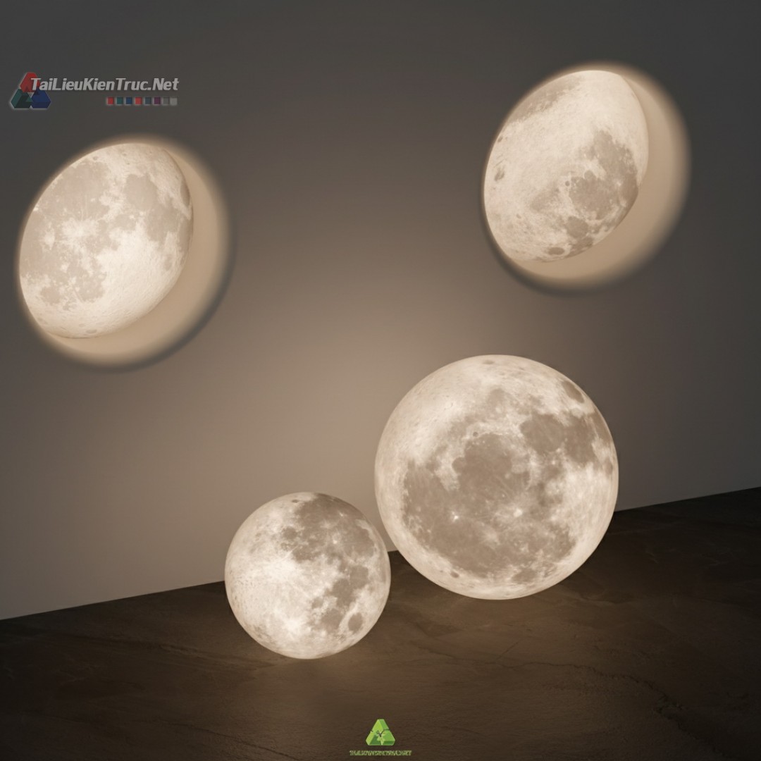 22. Đèn mặt trăng decor file sketchup tải miễn phí