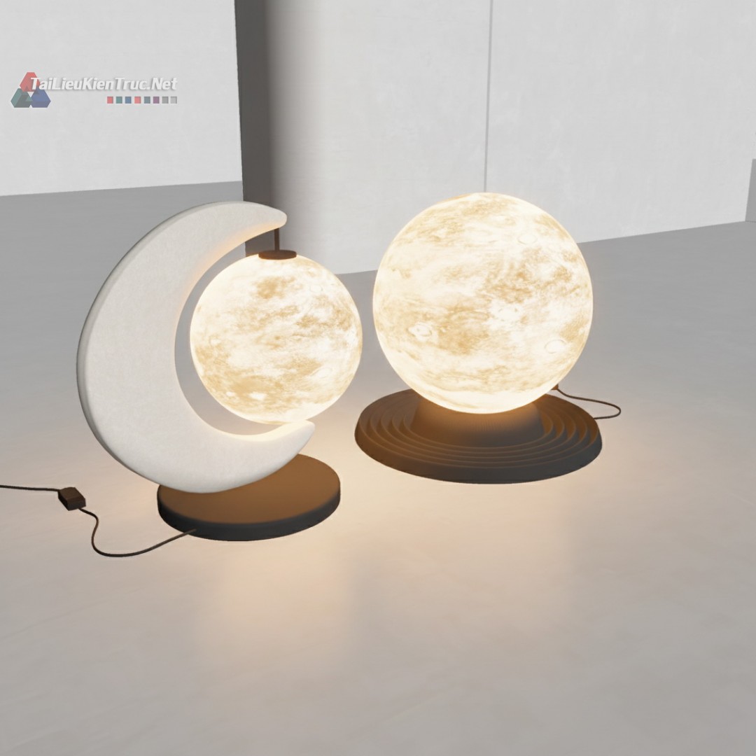 29. Đèn trang trí hình trăng độc đáo file sketchup