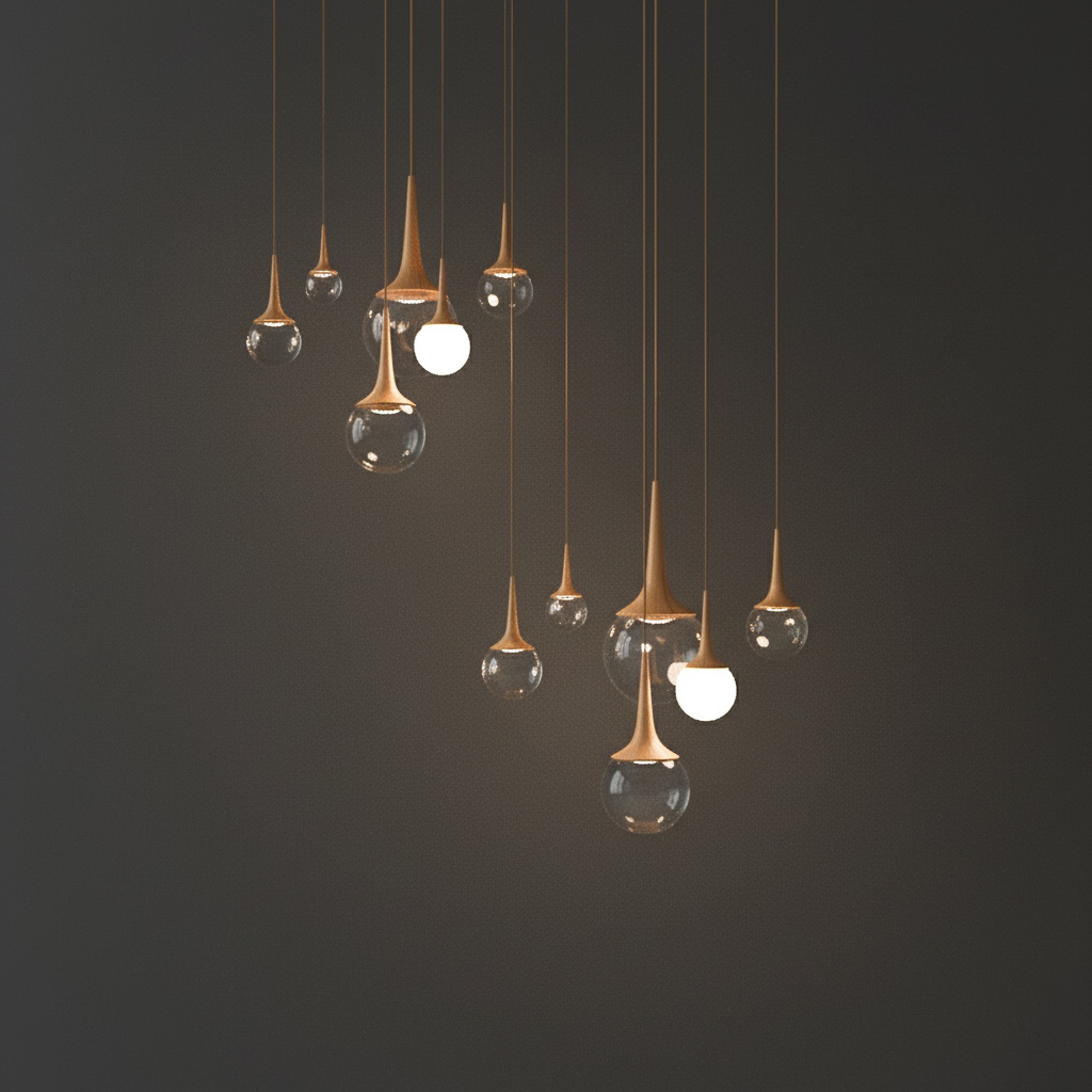 28. Đèn thả sketchup hiện đại