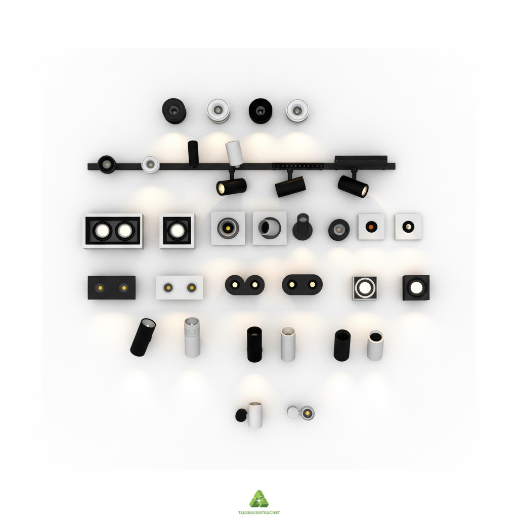 2. Tổng hợp model đèn downlight đèn rọi sketchup