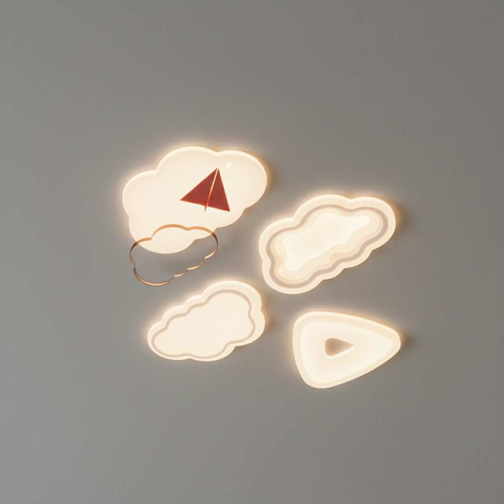 11. Bộ đèn ốp trần hình đám mây miễn phí