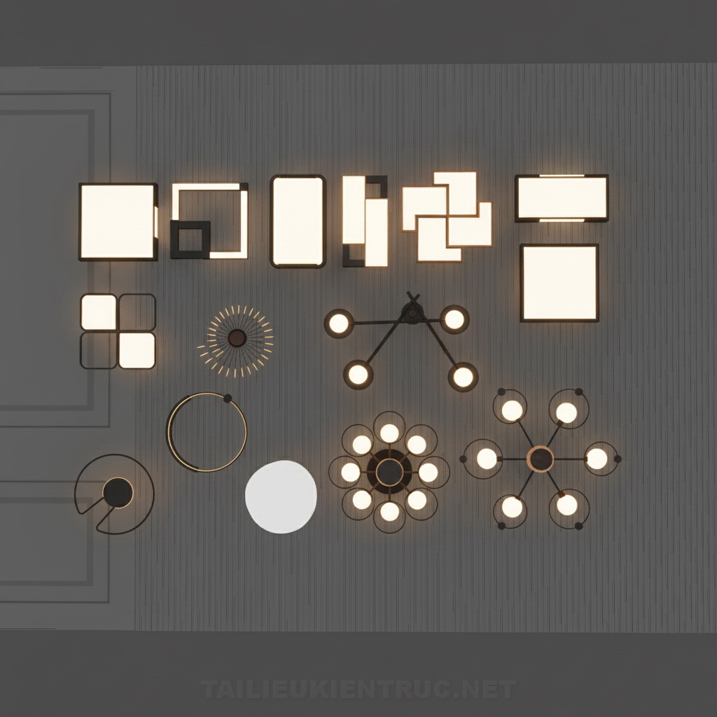 30. Bộ đèn trần sketchup tải miễn phí