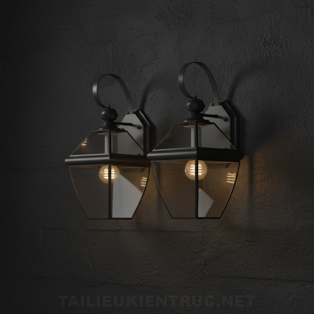 6. Đèn treo tường phong cách tân cổ điển file sketchup