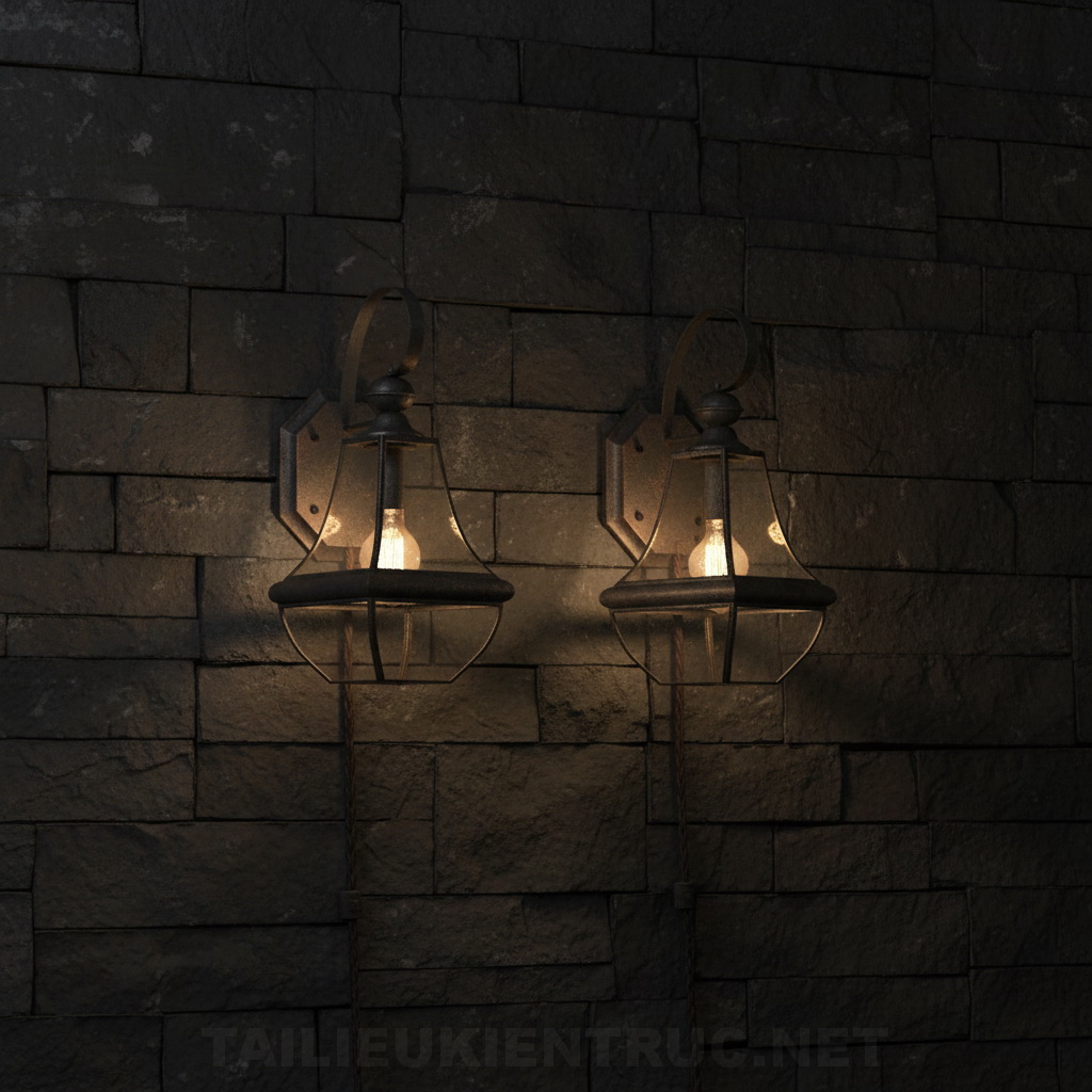 7. Đèn tường sketchup tân cổ điển