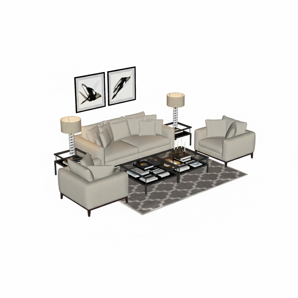 284. Bộ sofa sketchup hiện đại