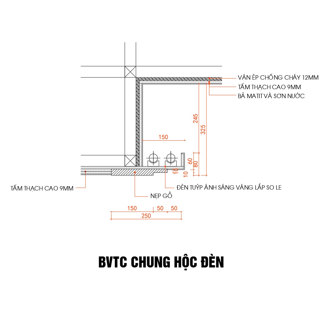 8. Bản vẽ chi tiết hộc đèn trần