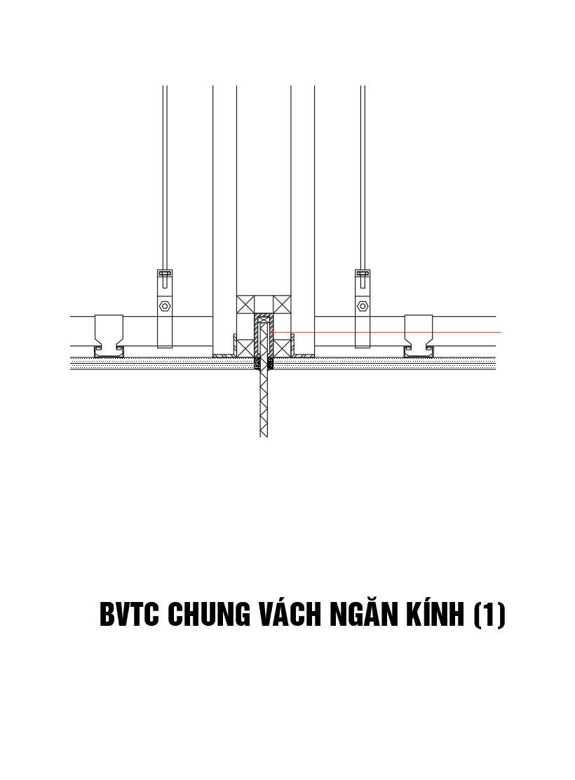 12. Chi tiết vách ngắn kính và trần 1