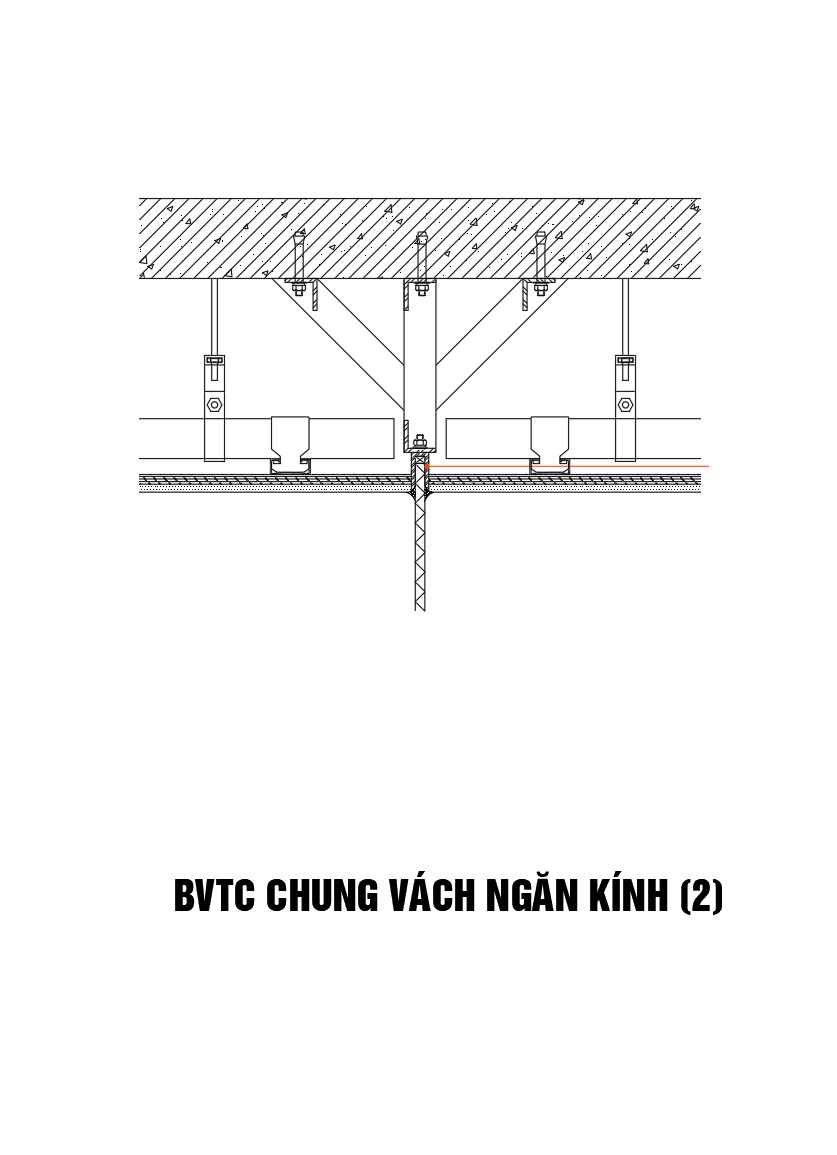 13. Chi tiết vách ngắn kính và trần 2