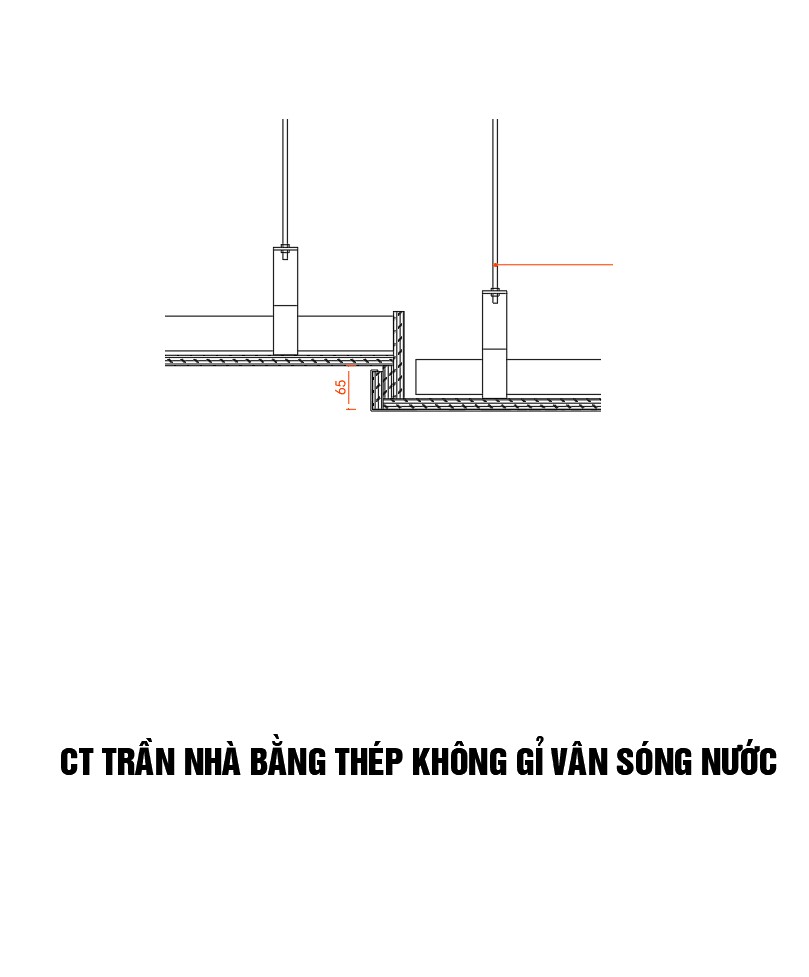 17. Chi tiết trần thép không gỉ vân sóng