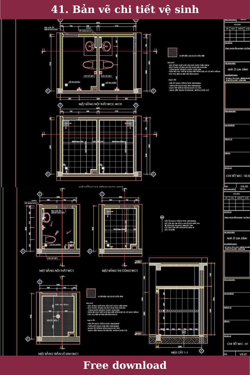 41. Bản vẽ chi tiết vệ sinh tải miễn phí