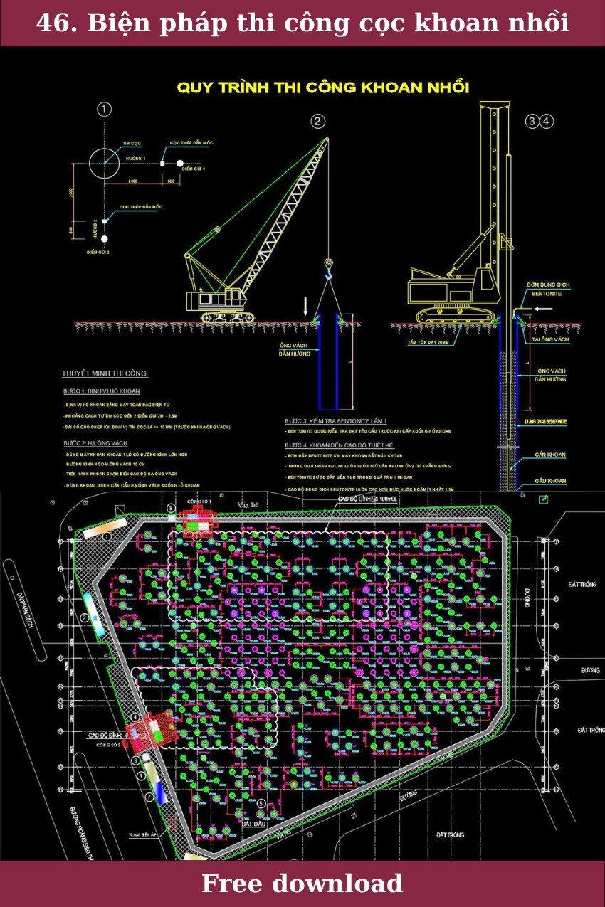46. Biện pháp thi công cọc khoan nhồi miễn phí