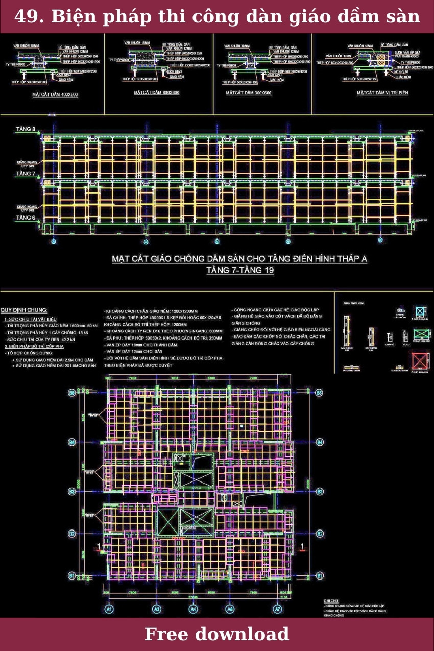 49. Biện pháp thi công dàn giáo dầm sàn miễn phí