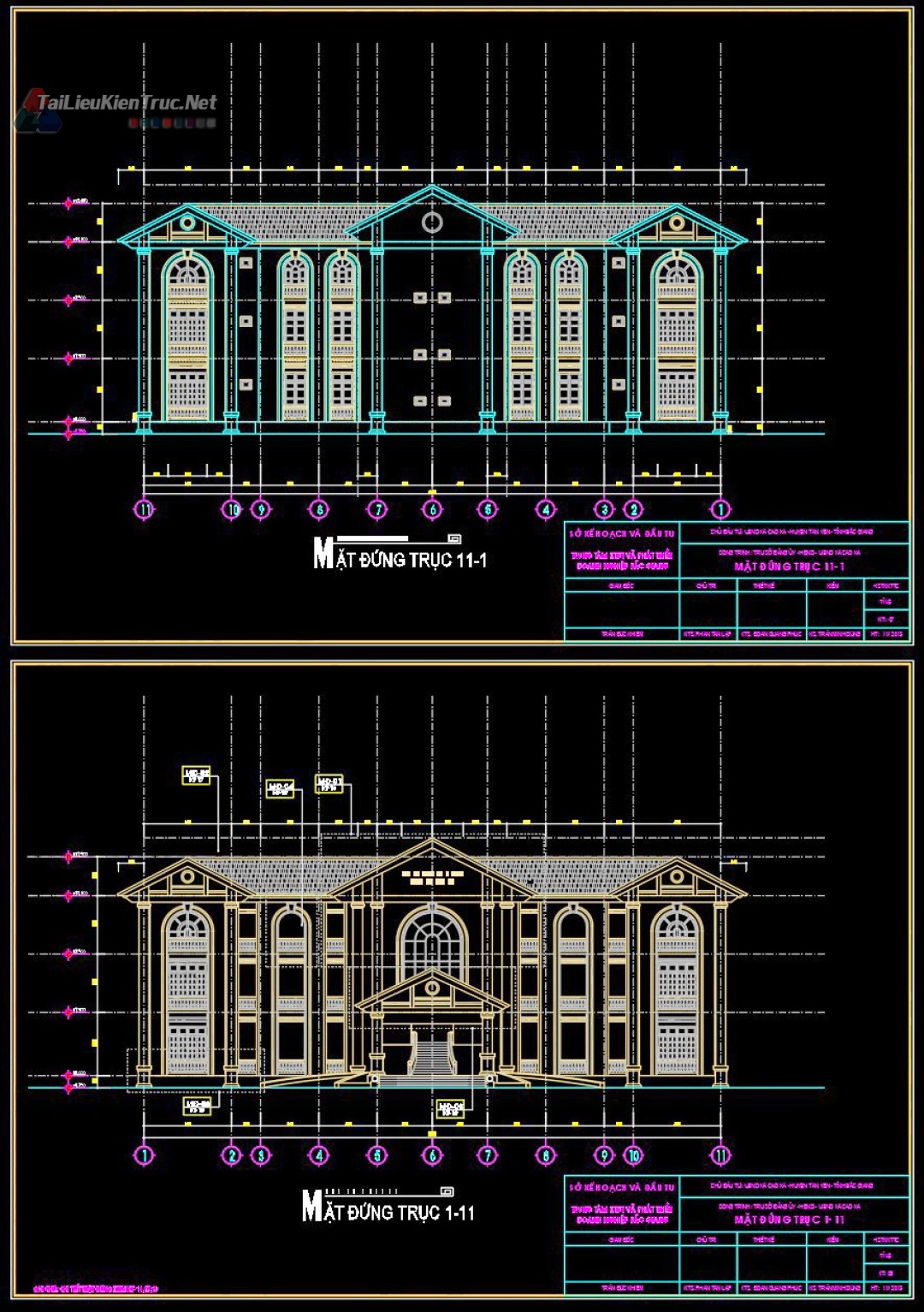 Hồ sơ thiết kế thi công Ủy Ban nhân dân Xã 3 tầng diện tích 12.6x35.6m mẫu 11 (đầy đủ kiến trúc, kết cấu, điện nước, PCCC, dự toán)