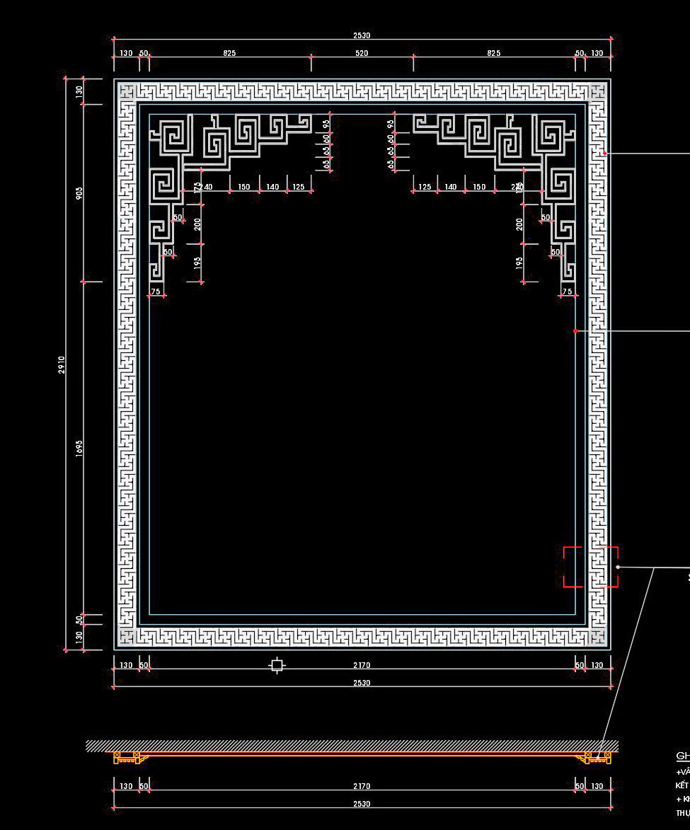 96. Bản vẽ chi tiết vách phòng thờ miễn phí