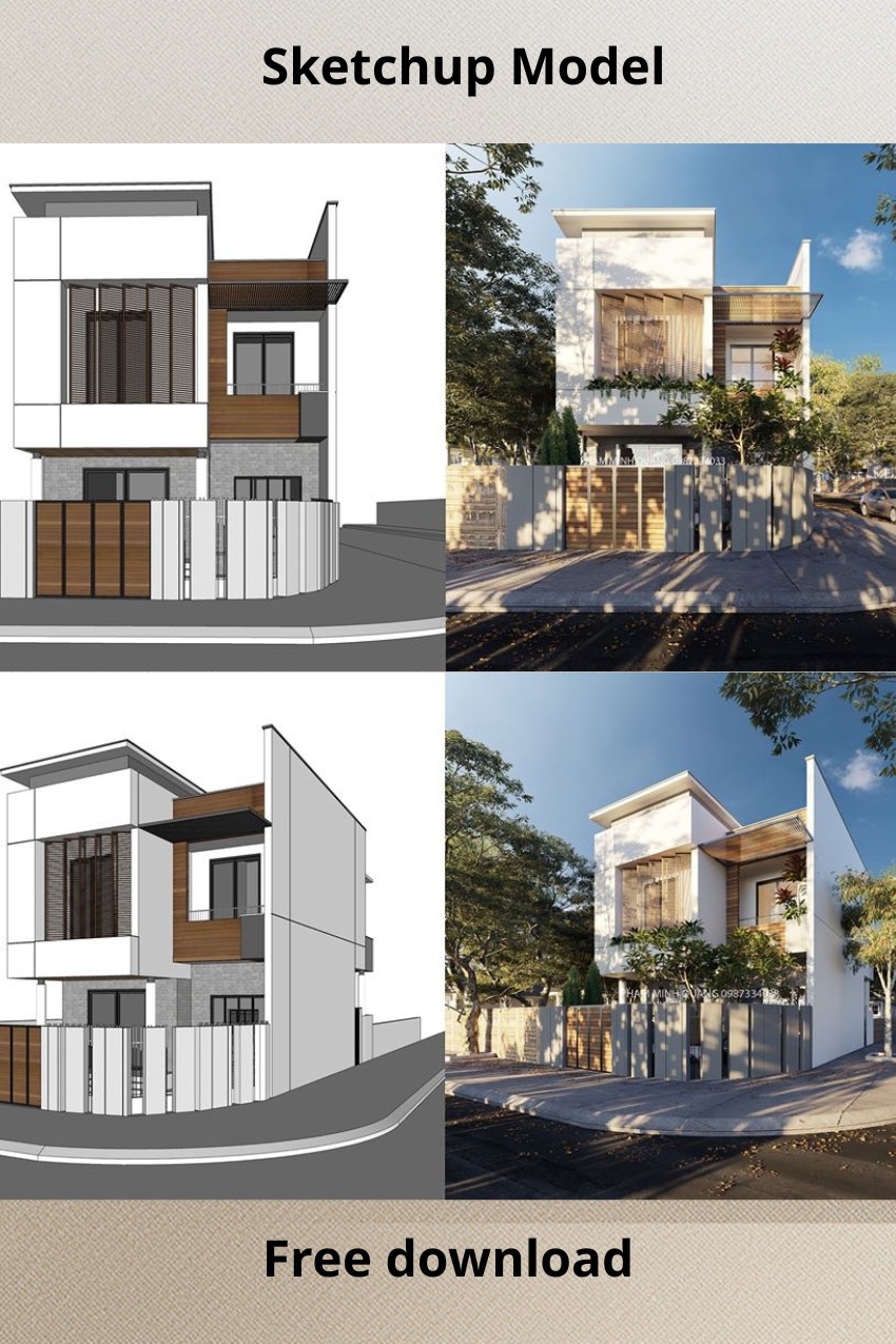 7. Phối cảnh nhà phố 2 tầng hiện đại thiết kế bởi Phạm Minh Quang