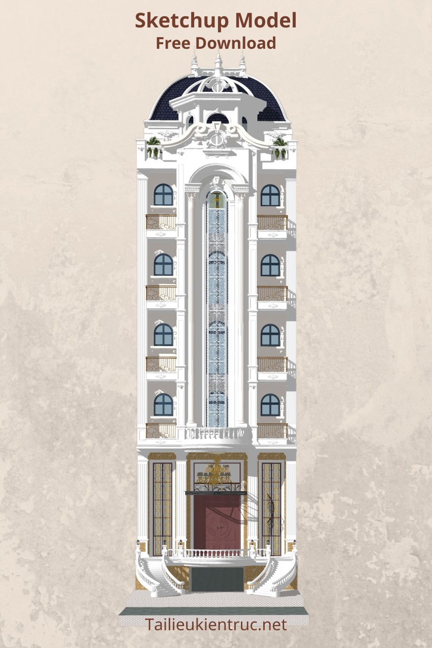 16. File Sketchup nhà phố tân cổ điển tác giả Linh