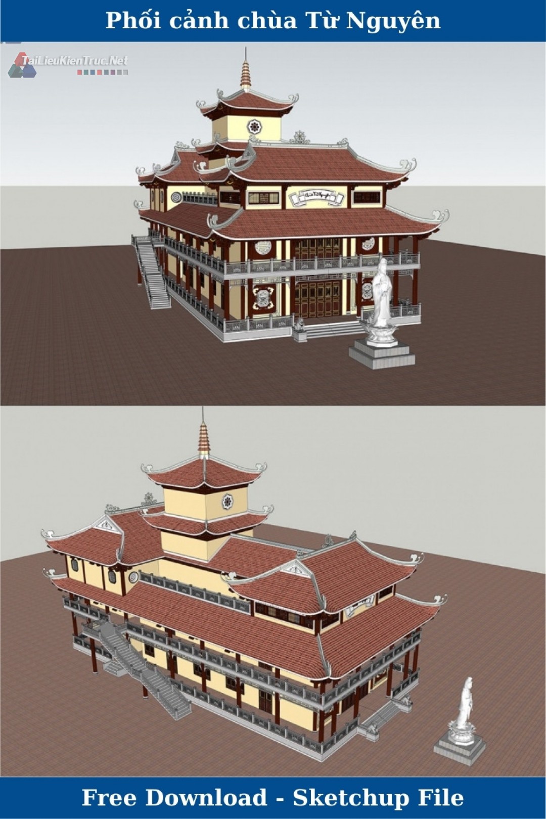 File Model Sketchup chùa Từ nguyên 019
