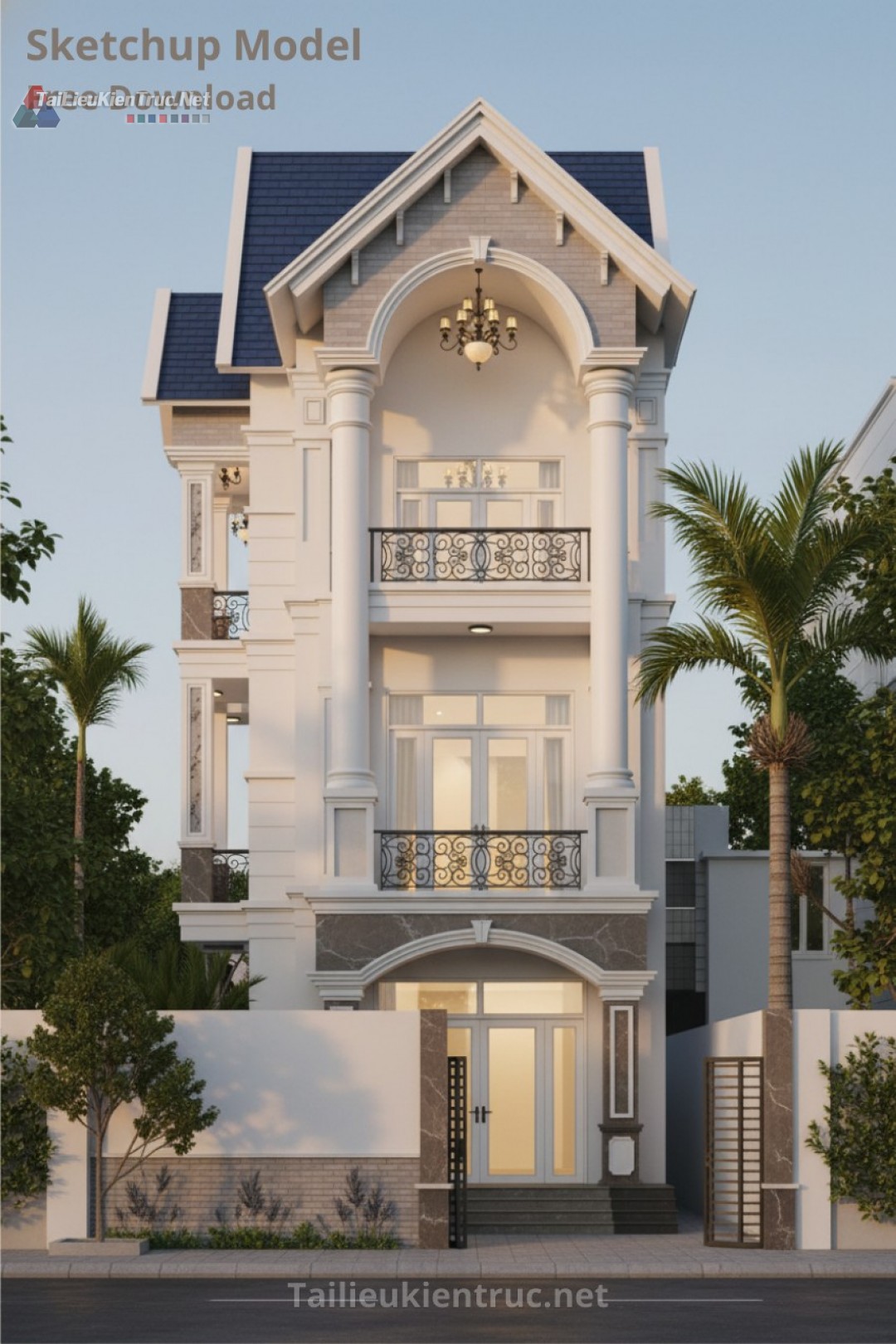 1. File Sketchup nhà phố 3 tầng mái thái bởi ThanhKhang