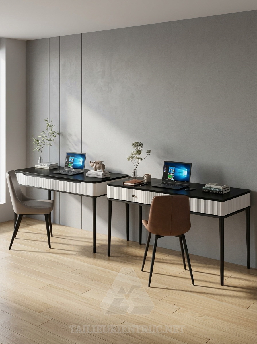 21. Sketchup model bộ 2 bàn học miễn phí