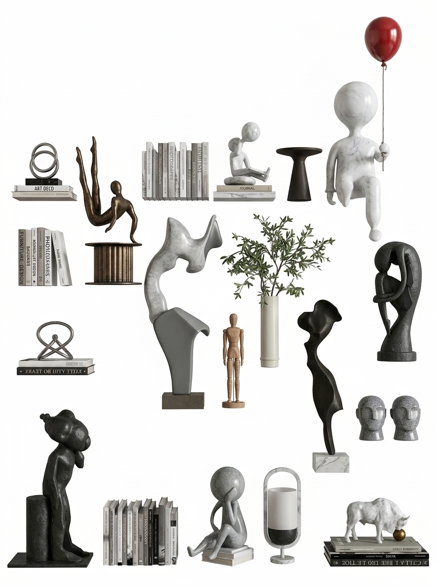 206. Sketchup model đồ decor trên kệ miễn phí