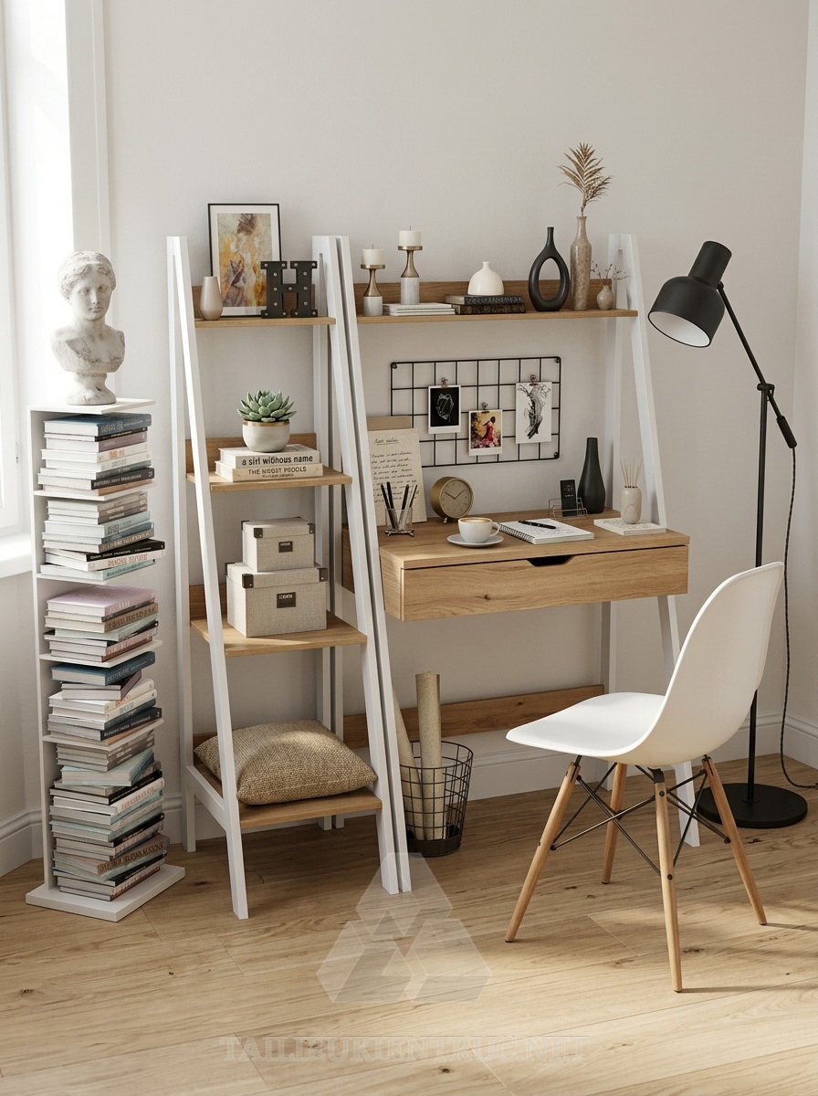 25. Sketchup model bàn học và kệ sách miễn phí