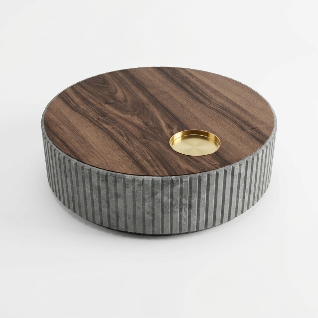 31. Sketchup model bàn trà tròn mặt gỗ