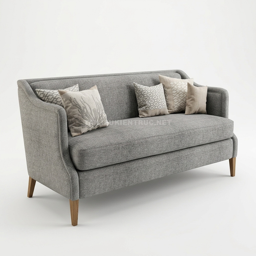 323. Sketchup model sofa bọc nỉ đơn giản