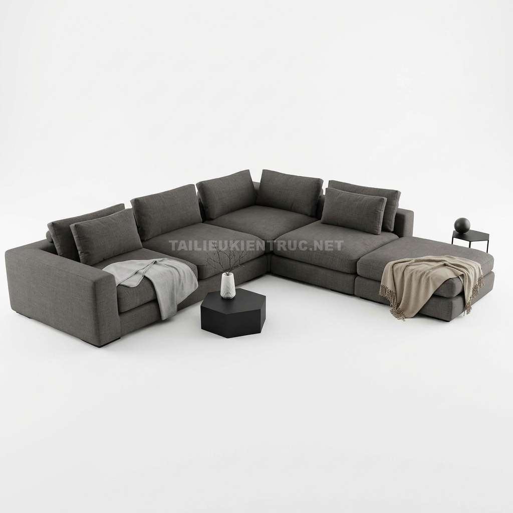 324. Sketchup model sofa hình chữ L tải miễn phí